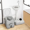 image:imageYITAHOME Portable Camping Sink Handwashing Station with Adjustable Wash Basin Soap Dispenser Metal Handle Large Wheels for Outdoor Travel Boat Gather Garden Worksite White45Gal53Gal