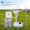 image:imageYITAHOME Portable Camping Sink Handwashing Station with Adjustable Wash Basin Soap Dispenser Metal Handle Large Wheels for Outdoor Travel Boat Gather Garden Worksite White45Gal53Gal