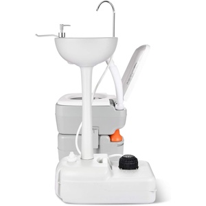 image:imageYITAHOME Portable Camping Sink Handwashing Station with Adjustable Wash Basin Soap Dispenser Metal Handle Large Wheels for Outdoor Travel Boat Gather Garden Worksite White45Gal53Gal