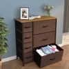 image:imageYITAHOME 7 Drawers Fabric Dresser Furniture Storage Drawer Unit Sturdy Steel Frame Wooden Top amp Easy Pull Fabric Bins Vertical Organizer Tower Chest for Closet Bedroom Entryway NurseryBrown