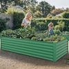 image:imageYITAHOME 96x48x24 in Galvanized Raised Garden Bed Kit Large Metal Planter Box with Gloves Safety Rubber amp Support Rod Outdoor Flower Bed for Plants Vegetables Green