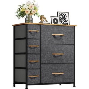 image:imageYITAHOME 7 Drawers Dresser with Fabric Storage Tower Organizer Unit for Bedroom Living Room Closets  Sturdy Steel Frame Wooden Top amp Easy Pull Fabric Bins 7 Drawers GreyCool Grey