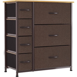 image:imageYITAHOME 7 Drawers Fabric Dresser Furniture Storage Drawer Unit Sturdy Steel Frame Wooden Top amp Easy Pull Fabric Bins Vertical Organizer Tower Chest for Closet Bedroom Entryway NurseryBrown