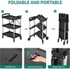image:imageYITAHOME 3Tier Large Folding Utility Cart wWheels2 Brakes 300lbs  Foldable Service Cart Collapsible Rolling Cart w 360 Swivel Wheels Portable Cart wTool Side Mount Strap for Garage Office350 LBS with 23L x 1535W x 3425H
