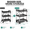 image:imageYITAHOME 3Tier Large Folding Utility Cart wWheels2 Brakes 300lbs  Foldable Service Cart Collapsible Rolling Cart w 360 Swivel Wheels Portable Cart wTool Side Mount Strap for Garage Office300 LBS with 311L x 192W x 413H
