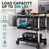 image:imageYITAHOME 3Tier Large Folding Utility Cart wWheels2 Brakes 300lbs  Foldable Service Cart Collapsible Rolling Cart w 360 Swivel Wheels Portable Cart wTool Side Mount Strap for Garage Office300 LBS with 311L x 192W x 413H