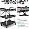 image:imageYITAHOME 3Tier Large Folding Utility Cart wWheels2 Brakes 300lbs  Foldable Service Cart Collapsible Rolling Cart w 360 Swivel Wheels Portable Cart wTool Side Mount Strap for Garage Office300 LBS with 311L x 192W x 413H