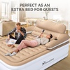 image:imageYITAHOME Queen Size Air Mattress with Headboard 18in Inflatable with Pillow Blow Up Mattress with Removable Electric Pump Comfort Air Bed Queen for Camping amp Home BrownBrown