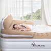 image:imageYITAHOME Queen Size Air Mattress with Headboard 18in Inflatable with Pillow Blow Up Mattress with Removable Electric Pump Comfort Air Bed Queen for Camping amp Home BrownBrown