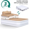 image:imageYITAHOME Queen Size Air Mattress with Headboard 18in Inflatable with Pillow Blow Up Mattress with Removable Electric Pump Comfort Air Bed Queen for Camping amp Home BrownBrown