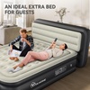 image:imageYITAHOME Queen Size Air Mattress with Pump and Banded Headboard 18in Luxury Flocked Top Blow up Mattress Durable Inflatable Mattress for Home amp Guests Brown AirBedBlack  Gray