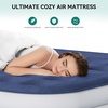 image:imageYITAHOME Queen Size Air Mattress with Pump and Banded Headboard 18in Luxury Flocked Top Blow up Mattress Durable Inflatable Mattress for Home amp Guests Brown AirBedBlue