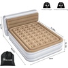 image:imageYITAHOME Queen Size Air Mattress with Pump and Banded Headboard 18in Luxury Flocked Top Blow up Mattress Durable Inflatable Mattress for Home amp Guests Brown AirBedWhite  Brown