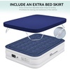 image:imageYITAHOME Queen Size Air Mattress with Pump and Banded Headboard 18in Luxury Flocked Top Blow up Mattress Durable Inflatable Mattress for Home amp Guests Brown AirBedBlue