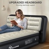 image:imageYITAHOME Queen Size Air Mattress with Pump and Banded Headboard 18in Luxury Flocked Top Blow up Mattress Durable Inflatable Mattress for Home amp Guests Brown AirBedBlack  Gray