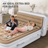 image:imageYITAHOME Queen Size Air Mattress with Pump and Banded Headboard 18in Luxury Flocked Top Blow up Mattress Durable Inflatable Mattress for Home amp Guests Brown AirBedWhite  Brown