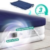 image:imageYITAHOME Queen Size Air Mattress with Pump and Banded Headboard 18in Luxury Flocked Top Blow up Mattress Durable Inflatable Mattress for Home amp Guests Brown AirBedBlue