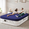 image:imageYITAHOME Queen Size Air Mattress with Pump and Banded Headboard 18in Luxury Flocked Top Blow up Mattress Durable Inflatable Mattress for Home amp Guests Brown AirBedBlue