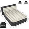 image:imageYITAHOME Queen Size Air Mattress with Pump and Banded Headboard 18in Luxury Flocked Top Blow up Mattress Durable Inflatable Mattress for Home amp Guests Brown AirBedBlack  Gray