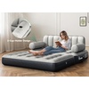 image:imageYITAHOME Queen Size Air Sofa Bed Mattress with Headboard and Pump Brown  Blow Up Couch Inflatable Bed with Armrest Cup Holders amp Storage Pouch for Home Camping Guests 79 x 60 x 25