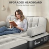 image:imageYITAHOME Queen Size Air Sofa Bed Mattress with Headboard and Pump Brown  Blow Up Couch Inflatable Bed with Armrest Cup Holders amp Storage Pouch for Home Camping Guests 79 x 60 x 25