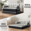 image:imageYITAHOME Queen Size Air Sofa Bed Mattress with Headboard and Pump Brown  Blow Up Couch Inflatable Bed with Armrest Cup Holders amp Storage Pouch for Home Camping Guests 79 x 60 x 25