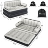 image:imageYITAHOME Queen Size Air Sofa Bed Mattress with Headboard and Pump Brown  Blow Up Couch Inflatable Bed with Armrest Cup Holders amp Storage Pouch for Home Camping Guests 79 x 60 x 25