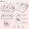 image:imageYITAHOME Queen Size Air Sofa Bed wWave Pattern Headboard amp Pump  Brown  2in1 Convertible Bed amp Couch Armrest Cup Holders amp Storage Pouch 79x60 Air Mattress for Home Camping Guests