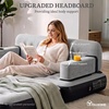 image:imageYITAHOME Queen Size Air Sofa Bed wWave Pattern Headboard amp Pump  Gray  2in1 Convertible Bed amp Couch Armrest Cup Holders amp Storage Pouch 79x60 Air Mattress for Home Camping Guests
