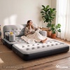 image:imageYITAHOME Queen Size Air Sofa Bed wWave Pattern Headboard amp Pump  Gray  2in1 Convertible Bed amp Couch Armrest Cup Holders amp Storage Pouch 79x60 Air Mattress for Home Camping Guests