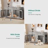 image:imageYITAHOME 60 Dog Crate Furniture with Removable Divider amp Storage Drawers  Double Door Kennel with Locks for Medium and Large Dogs Multifunctional Dog Crate End Table Light BeigeGrey