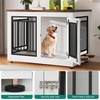 image:imageYITAHOME 60 Dog Crate Furniture with Removable Divider amp Storage Drawers  Double Door Kennel with Locks for Medium and Large Dogs Multifunctional Dog Crate End Table Light BeigeWhite