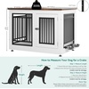 image:imageYITAHOME 60 Dog Crate Furniture with Removable Divider amp Storage Drawers  Double Door Kennel with Locks for Medium and Large Dogs Multifunctional Dog Crate End Table Light BeigeWhite