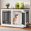 image:imageYITAHOME 60 Dog Crate Furniture with Removable Divider amp Storage Drawers  Double Door Kennel with Locks for Medium and Large Dogs Multifunctional Dog Crate End Table Light BeigeWhite