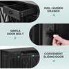 image:imageYITAHOME 60 Dog Crate Furniture with Removable Divider amp Storage Drawers  Double Door Kennel with Locks for Medium and Large Dogs Multifunctional Dog Crate End Table Light BeigeDark Grey