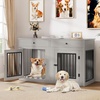image:imageYITAHOME 60 Dog Crate Furniture with Removable Divider amp Storage Drawers  Double Door Kennel with Locks for Medium and Large Dogs Multifunctional Dog Crate End Table Light BeigeGrey