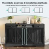 image:imageYITAHOME 60 Dog Crate Furniture with Removable Divider amp Storage Drawers  Double Door Kennel with Locks for Medium and Large Dogs Multifunctional Dog Crate End Table Light BeigeDark Grey
