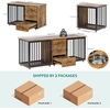 image:imageYITAHOME 60 Dog Crate Furniture with Removable Divider amp Storage Drawers  Double Door Kennel with Locks for Medium and Large Dogs Multifunctional Dog Crate End Table Light BeigeBrown