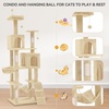 image:imageYITAHOME 75 inch Cat Tree Tower for Indoor Cats  MultiLevel Cat Furniture with Scratching Posts Cat Caves Padded Perch Cozy Hammock Ladder and Plush BallsBeige