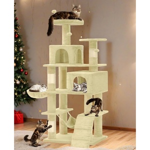 image:imageYITAHOME 75 inch Cat Tree Tower for Indoor Cats  MultiLevel Cat Furniture with Scratching Posts Cat Caves Padded Perch Cozy Hammock Ladder and Plush BallsBeige