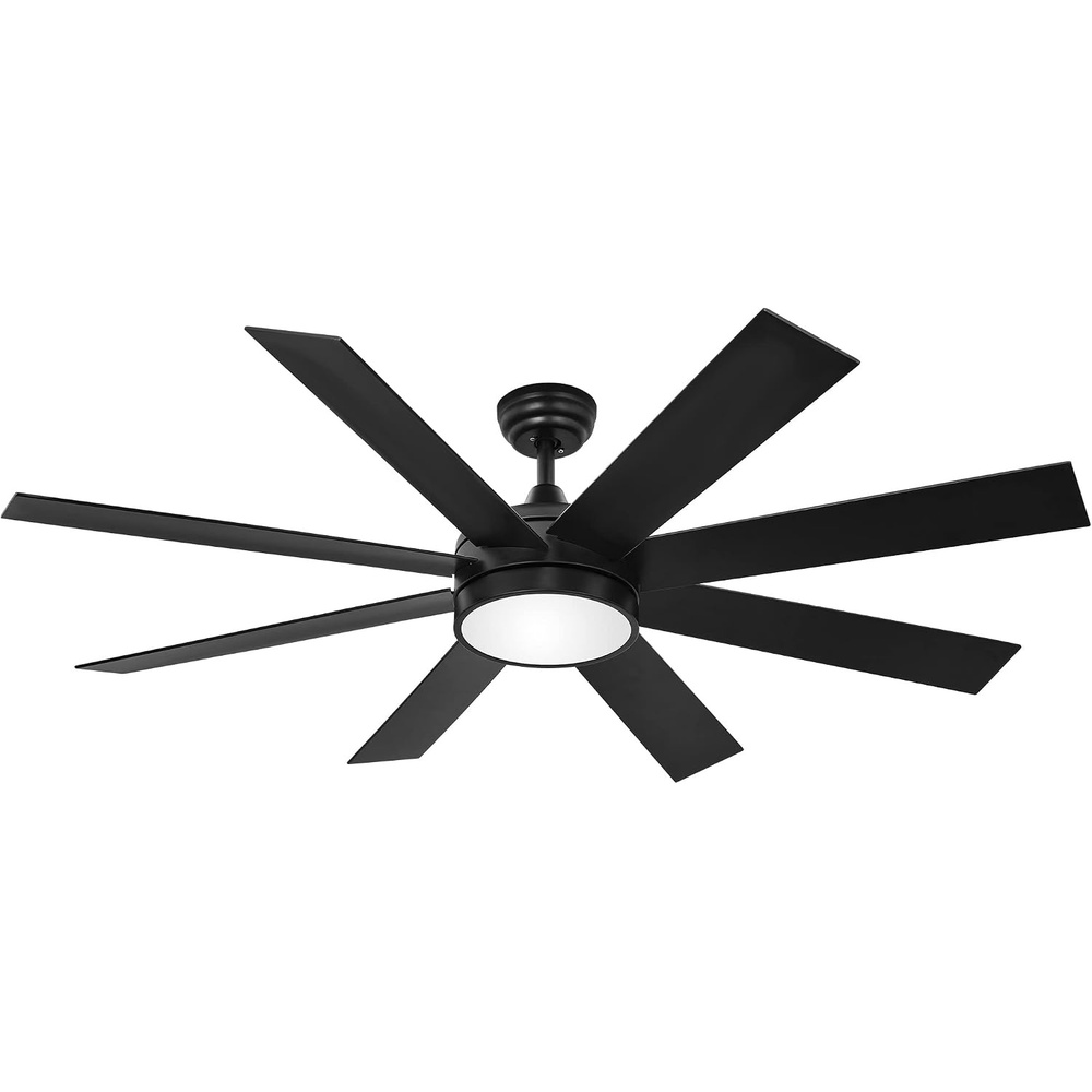 image:imageYITAHOME 60 Inch Black Ceiling Fan with Light and Remote DC Fanlight for Indoor Outdoor Modern Light Fan with 6 Speeds 3 Color Temperatures Memory Function Quiet Reversible Motor TLCFLS0014
