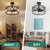 image:imageYITAHOME 20 Caged Ceiling Fan with Lights Remote Control Farmhouse Industrial Ceiling Fan Light Fixture Reversible Motor 6 Speeds Timer for Living Room Bedroom Kitchen Black