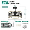 image:imageYITAHOME 20 Caged Ceiling Fan with Lights Remote Control Farmhouse Industrial Ceiling Fan Light Fixture Reversible Motor 6 Speeds Timer for Living Room Bedroom Kitchen Black amp Oak