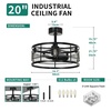 image:imageYITAHOME 20 Caged Ceiling Fan with Lights Remote Control Farmhouse Industrial Ceiling Fan Light Fixture Reversible Motor 6 Speeds Timer for Living Room Bedroom Kitchen Black