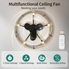 image:imageYITAHOME 20 Caged Ceiling Fan with Lights Remote Control Farmhouse Industrial Ceiling Fan Light Fixture Reversible Motor 6 Speeds Timer for Living Room Bedroom Kitchen Black amp Oak