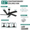 image:imageYITAHOME 52 Inch Black Ceiling Fan without Light Solid Wood Blades Modern Ceiling Fan with Remote Ceiling Fans with Reversible DC Motor For Indoor Outdoor Memory Function