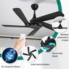 image:imageYITAHOME 52 Inch Black Ceiling Fan without Light Solid Wood Blades Modern Ceiling Fan with Remote Ceiling Fans with Reversible DC Motor For Indoor Outdoor Memory Function