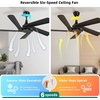 image:imageYITAHOME 52 Inch Black Ceiling Fan without Light Solid Wood Blades Modern Ceiling Fan with Remote Ceiling Fans with Reversible DC Motor For Indoor Outdoor Memory Function
