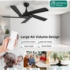 image:imageYITAHOME 52 Inch Black Ceiling Fan without Light Solid Wood Blades Modern Ceiling Fan with Remote Ceiling Fans with Reversible DC Motor For Indoor Outdoor Memory Function