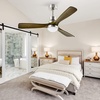 image:imageYITAHOME 52 Inch Ceiling Fan with Lights and Wall Switch Remote Industrial Wood Fan with Quiet Reversible 6 Speeds Motor Dimmable LED 3 Color Memory Function for Outdoor Indoor Silver amp Walnut